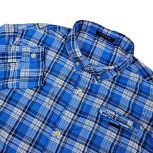 Vineyard Vines Boys XL Harbor Performance Shirt Stretch Plaid LS‎ Hull Blue $65
